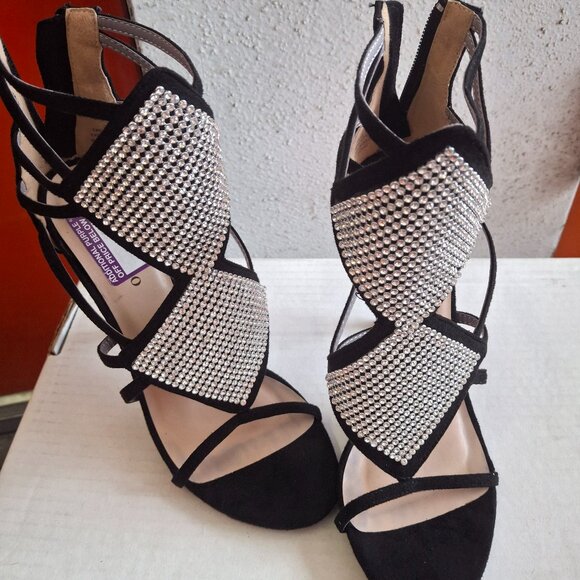 Sparkly Glitter Diamante Caged Gladiator Heels Stiletto - Picture 1 of 8